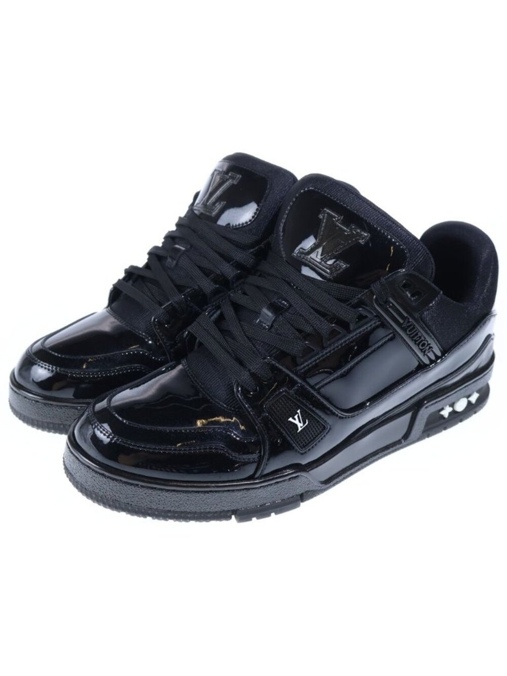 Louis Vuitton LV Trainer Patent Line Low Cut Sneakers Black - Picture 2 of 6